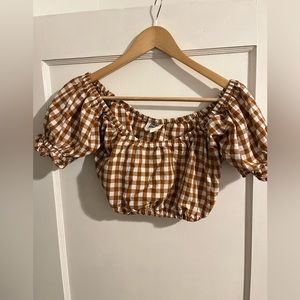 Lykke Wullf Copper Gingham Clementine Top